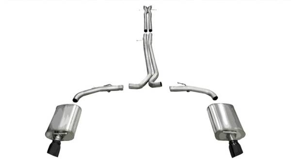 CORSA Performance - CORSA Performance 14315BLK Corsa 2010-2019 Ford Taurus SHO 3.5L V6 Turbo Sport Cat-Back Exhaust w/ Dual 4in Black Tips