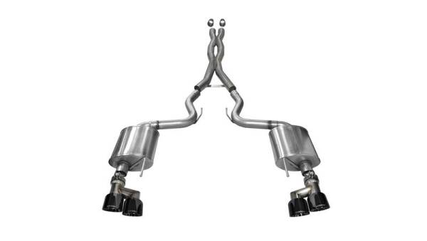 CORSA Performance - CORSA Performance 14337BLK Corsa 2015-2017 Ford Mustang GT 5.0 3in Cat Back Exhaust Black Quad Tips (Sport)