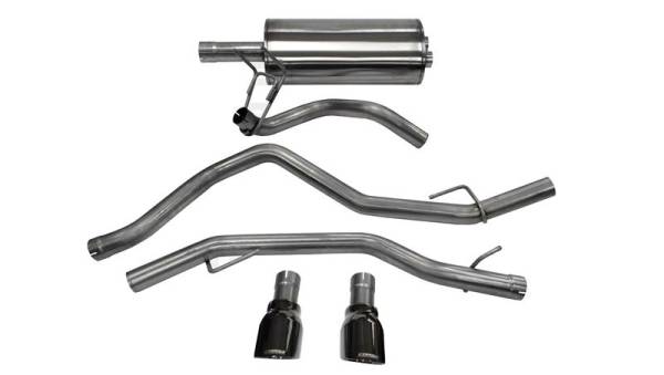 CORSA Performance - CORSA Performance 14405BLK Corsa 09-18 Dodge Ram 1500 4.7L/5.7L V8 Quad/Crew Cab/Short Bed Black Dual Rear Exit Cat-Back Exhaus