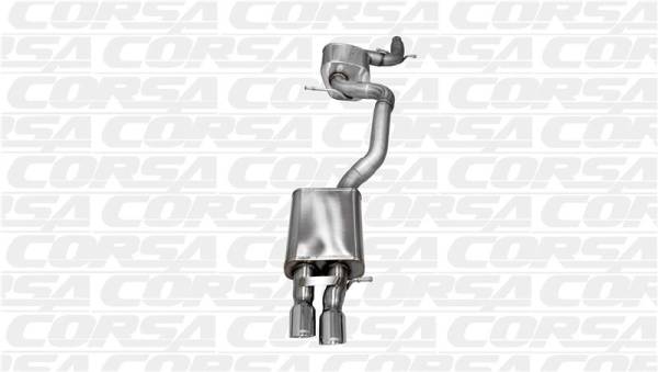 CORSA Performance - CORSA Performance 14598BLK Corsa 06-10 Volkswagen GLI Mk5 Black Touring 3.0in Cat-Back Single Rear Exitn Black Pro-Series