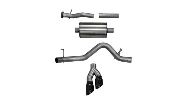 CORSA Performance - CORSA Performance 14745BLK Corsa 2017-22 Chevrolet Colorado 3.7L Extended Cab Sport Cat-Back System Single Rear Exit Black Tips