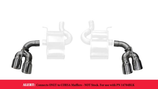 CORSA Performance - CORSA Performance 14774 Corsa 2017-2024 Chevy Camaro SS 2.75in Inlet / 4in Outlet Polished Tip Kit (For Corsa Exhaust Only)