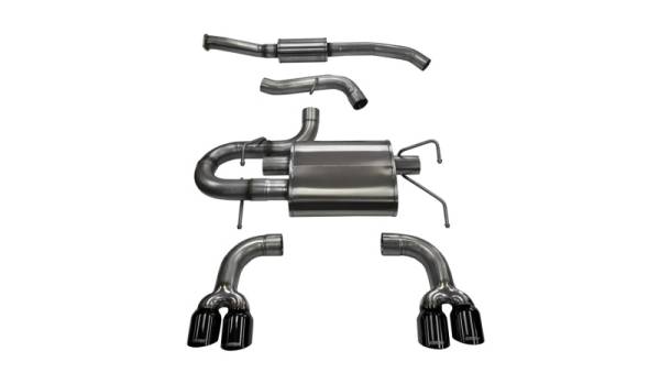 CORSA Performance - CORSA Performance 14862BLK Corsa 2008-2014 Subaru Impreza Hatchback STI 2.5L Turbo Manual Black Sport Cat-Back Exhaust
