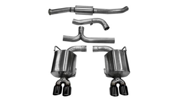 CORSA Performance - CORSA Performance 14863BLK Corsa 2011-2014 Subaru Impreza Sedan STI 2.5L Turbo Manual Black Sport Cat-Back Exhaust