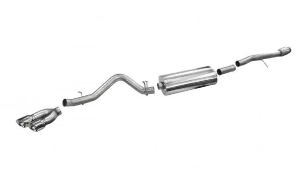 CORSA Performance - CORSA Performance 14866 Corsa 2014-19 Sierra/Silvrd 1500 Crew/Dbl / Short/Std. Bed 6.2L V8 Polished Sport Single SideCB Ext