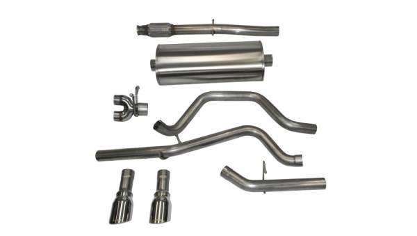 CORSA Performance - CORSA Performance 14870 Corsa 14-19 GMC Sierra/Chevy Silv 1500 Crew Cab/Std. Bed 5.3L V8 Polished Sport Dual Rear CB Exhaust