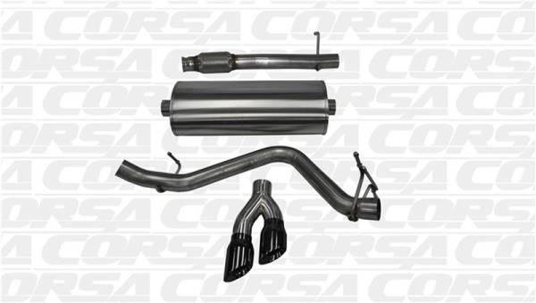 CORSA Performance - CORSA Performance 14872BLK Corsa 14-19 GMC Sierra/Chevy Silv 1500 Reg. Cab/Long Bed 5.3L V8 Black Sport Single Side CB Exhaust