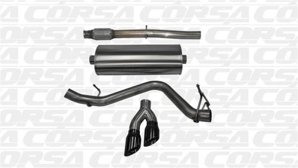 CORSA Performance - CORSA Performance 14873BLK Corsa 14-19 GMC Sierra/Chevy Silv 1500 Crew Cab/Short Bed 5.3L V8 Black Sport Single Side CB Exhaust