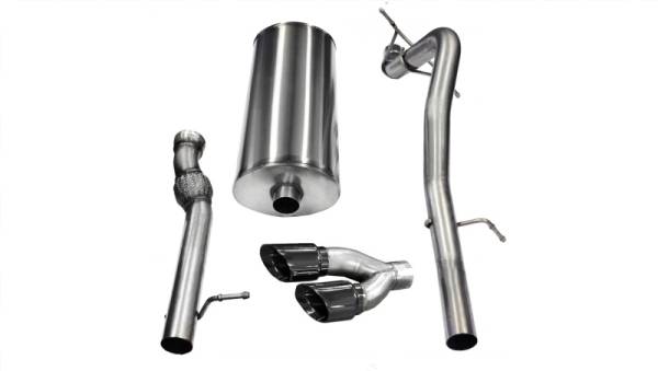 CORSA Performance - CORSA Performance 14882BLK Corsa 2011-2014 GMC Yukon 6.2L V8 3in Cat-Back Single Side w Twin 4in Black Pro-Series Tips