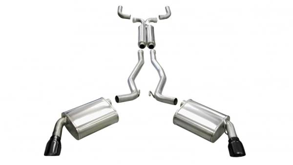 CORSA Performance - CORSA Performance 14952BLK Corsa 2010-2015 Chevrolet Camaro Coupe SS 6.2L V8 Auto Black Sport Cat-Back + XO Exhaust