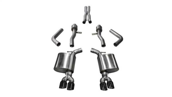 CORSA Performance - CORSA Performance 21005BLK Corsa 2017-2023 Dodge Challenger 5.7L V8 Sport Cat-Back Dual Rear Exit w/3.5in Black Tips