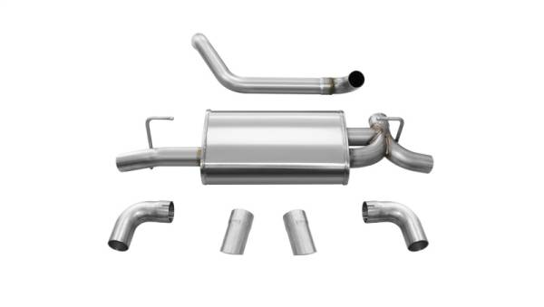 CORSA Performance - CORSA Performance 21013 Corsa 2018-2025 Jeep Wrangler JL 2.5in Dual Rear Turn Down Exit Sport Axle-Back Exhaust