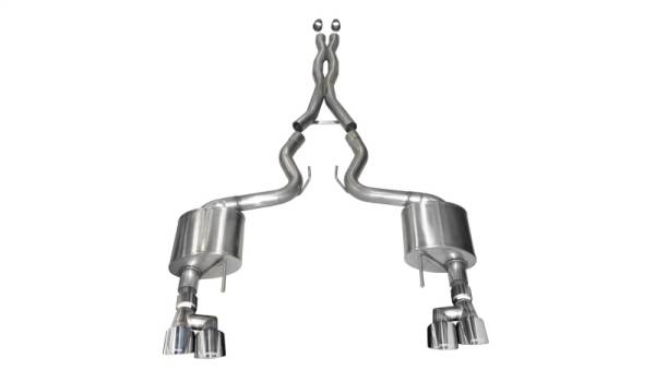 CORSA Performance - CORSA Performance 21040 Corsa 2018-2023 Ford Mustang V8 5.0L 3in Cat-Back Dual Rear Exit w/ 4in Polished Pro-Series Tips