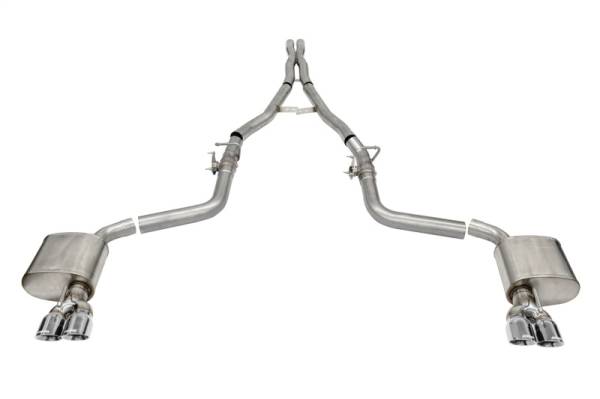 CORSA Performance - CORSA Performance 21070 Corsa 15-23 Challenger SRT/Hellcat/Demon/Redeye 2.75in Valved CB DR Exit w/ Twin 3.5in Pol Pro Tips
