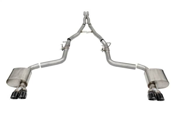 CORSA Performance - CORSA Performance 21070BLK Corsa 15-23 Challenger SRT/Hellcat/Demon/Redeye 2.75in Valved CB DRE w/ Twin 3.5in Pol Blk PVD Tips