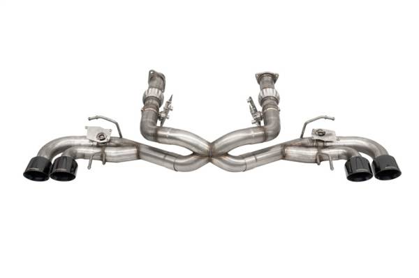 CORSA Performance - CORSA Performance 21106BLK Corsa 2020-2025 Corvette C8 3in Valved Cat-Back 4.5in Blk Quad Tips - Fits Factory NPP Exhaust w/AFM