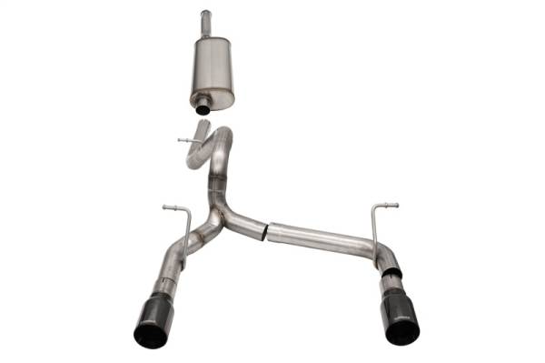 CORSA Performance - CORSA Performance 21124BLK Corsa 2018-2025 Jeep Wrangler JLU 3.6L 2.75in Sport Cat-Back Exhaust w/ 4in Black Tips