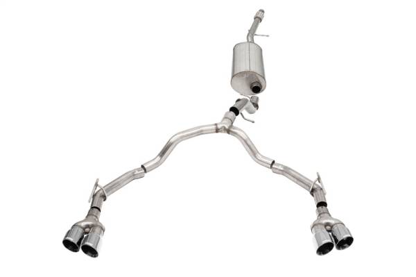 CORSA Performance - CORSA Performance 21128 Corsa 21-25 Chevrolet Suburban/GMC Yukon XL 5.3L 4WD Dual Rear 3in - 2.75in CatBack DW 4in Pol Tips