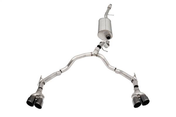 CORSA Performance - CORSA Performance 21128BLK Corsa 2021-2025 Suburban / Yukon XL 5.3L 4WD Dual Rear 3in - 2.75in Sport Cat-Back DW 4in BlackTips