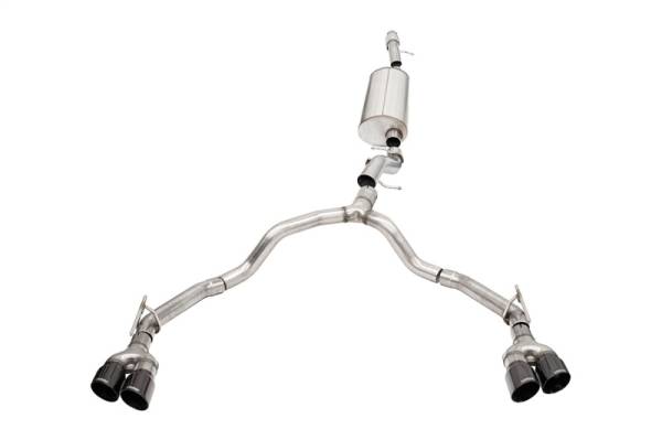 CORSA Performance - CORSA Performance 21129BLK Corsa 2021-2025 Tahoe / GMC Yukon 4DR 6.2L 4WD Dual Rear 3in - 2.75in Sport Cat-Back DW 4in BLKTips