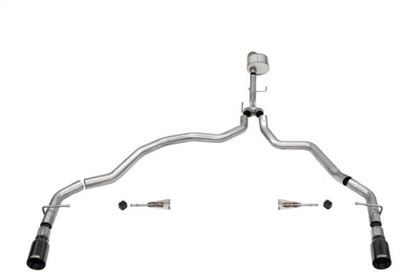 CORSA Performance - CORSA Performance 21143BLK Corsa 2021-2025 Ford F-150 Regular Cab/6.5in Bed 5.0L V8 Xtreme Cat-Back Dual Rear Exit-Black PVD