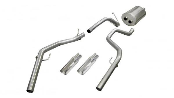 CORSA Performance - CORSA Performance 24425 Corsa 2009-2019 -14 Dodge Ram Quad Cab/Short Bed 1500 4.7L V8 Polished Sport Cat-Back Exhaust