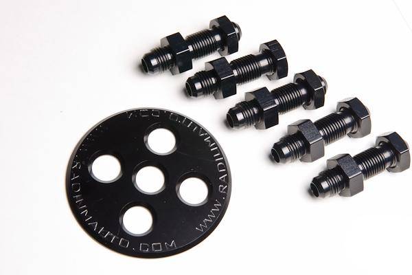 Radium Engineering - RADIUM Engineering 20-0128-01 Radium Engineering Fuel Surge Tank 6AN Bulkhead Plate w/ Fittings and Nuts