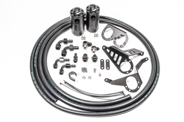 Radium Engineering - RADIUM Engineering 20-0387-FL Dual Catch Can Kit, MK4 Supra, Fluid Lock / 1994-2002 Toyota Supra (all versions)