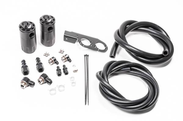 Radium Engineering - RADIUM Engineering 20-0729-FL Radium Engineering Dual Catch Can Kit Nissan Z33 V35 VQ35DE/HR Fluid Lock