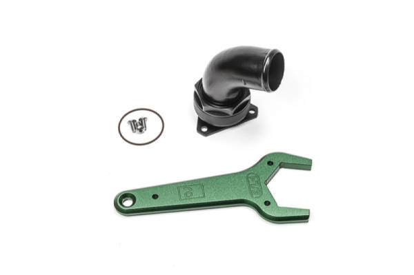 Radium Engineering - RADIUM Engineering 20-1047 Radium Engineering FCST-X 3-Bolt Remote Mount Fill Neck - 24AN Elbow - 1.5in Barb