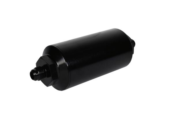 Aeromotive - Aeromotive 12347 Aeromotive In-Line Filter - (AN-6 Male) 10 Micron Fabric Element Bright Dip Black Finish