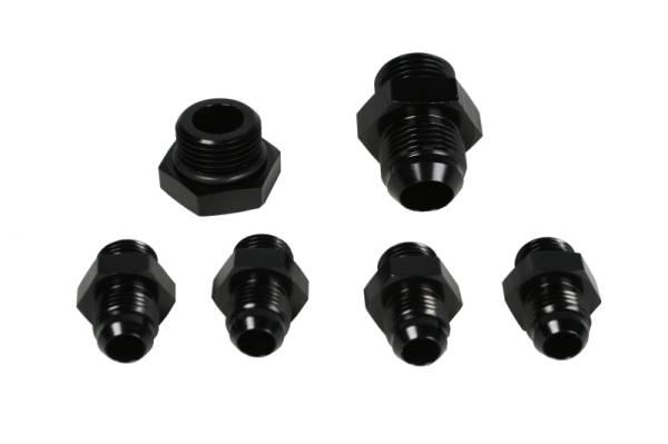 Aeromotive - Aeromotive 15202 Aeromotive A4 Regulator Fitting Kit (for two (2) carbs) (4) AN-06/(1) AN-10/(1) AN-10 Plug)