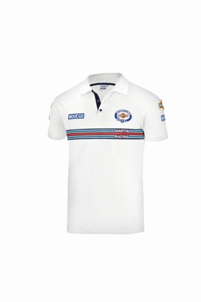 SPARCO - SPARCO 01275MRBI2M Sparco Polo Replica Martini-Racing Medium White