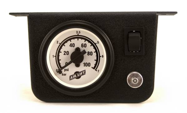 Air Lift - Air Lift 26156 Air Lift Single Needle Gauge W/ 2in Lighted Panel - 100 PSI
