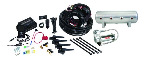 Air Lift - Air Lift 27691 Air Lift Performance 3H (1/4 Air Line 2.5 Gal Raw Aluminum Tank VIAIR 444C Comp)