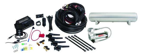 Air Lift - Air Lift 27692 Air Lift Performance 3H (1/4 Air Line 4 Gal 5-Port Raw Aluminum Tank VIAIR 444C Comp)