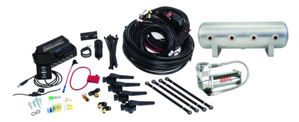 Air Lift - Air Lift 27696 Air Lift Performance 3H (3/8 Air Line 2.5 Gal Raw Aluminum Tank VIAIR 444C Comp)