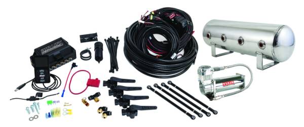 Air Lift - Air Lift 27796 Air Lift Performance 3H (3/8 Air Line 2.5 Gal Polished Aluminum Tank VIAIR 444C Comp)