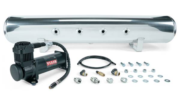 Air Lift - Air Lift 27808 Air Lift 5 Gal. Polished Tank w/ Viair 444b Blk Compressor (Incl. Fittings & Mounting Hardware)