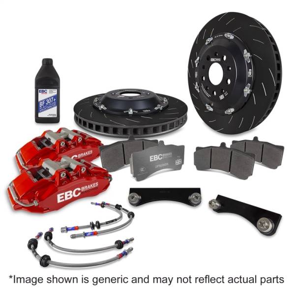 EBC - EBC Brakes BBK033RED-1 EBC Racing 13-19 Volkswagen Golf GTI Red 6 Piston Apollo Calipers 355mm Rotors Front Big Brake Kit