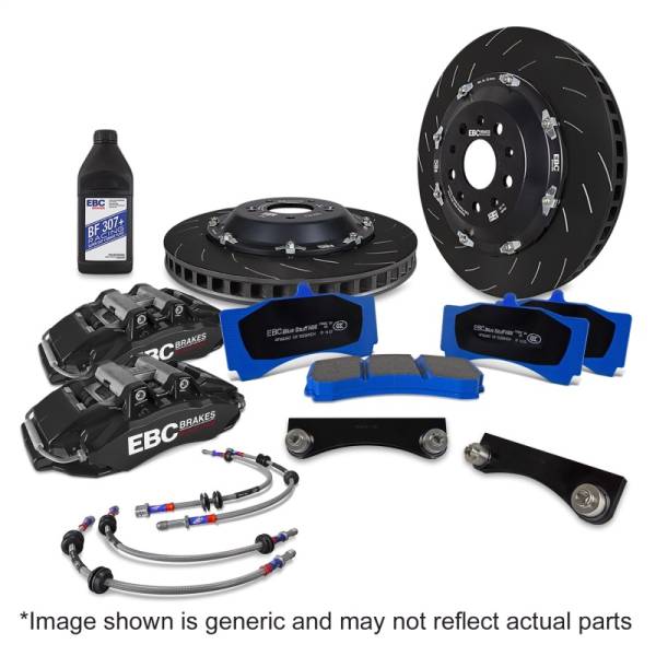 EBC - EBC Brakes BBK035BLK-1 EBC Racing 14-19 BMW M3 F80/F82/F87 3.0T Black Apollo-4 380mm Rotors Front Big Brake Kit