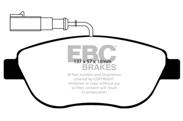 EBC - EBC Brakes DP31383C EBC 12+ Fiat 500 1.4 Turbo Abarth Redstuff Front Brake Pads - Fits 2012-2013 Fiat 500