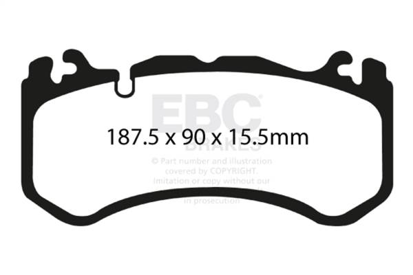 EBC - EBC Brakes DP41939R EBC 12+ Maserati Quattroporte 3.8 Twin Turbo Yellowstuff Front Brake Pads - Fits select 2008-2023 Mercedes-Benz models