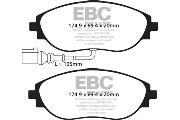 EBC - EBC Brakes DP42127R EBC 14-20 Audi S3 2.0 Turbo Yellowstuff Front Brake Pads - Fits select 2012-2023 Volkswagen, Audi applications
