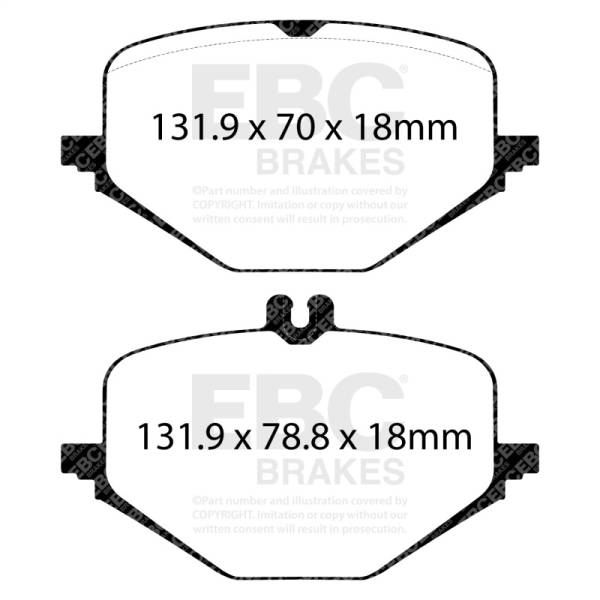 EBC - EBC Brakes DP42443R EBC 2018+ Mercedes-Benz G63 AMG (BM463) 4.0TT Yellowstuff Rear Brake Pads - Fits 2019-2023 Mercedes-Benz G63 AMG, GLS450