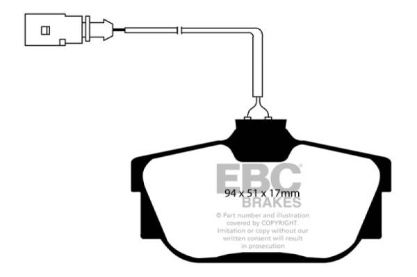 EBC - EBC Brakes DP61445 EBC 00 Volkswagen Eurovan 2.8 (ATE) with Wear Leads Greenstuff Rear Brake Pads