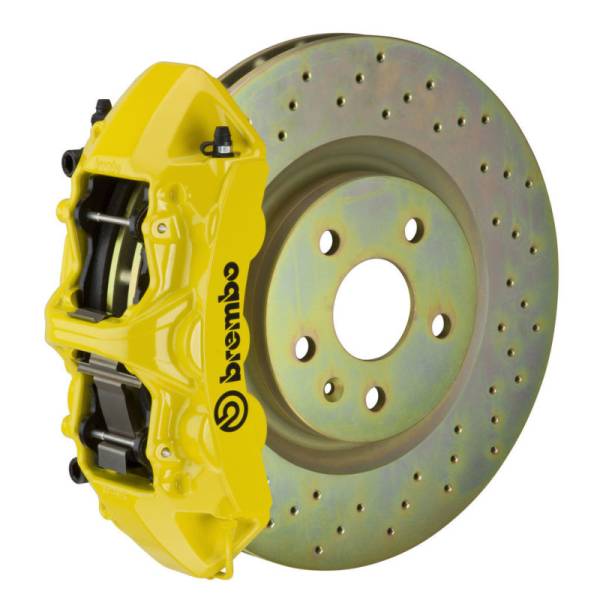 Brembo - Brembo 1M4.8001A5 Brembo 05-14 Mustang GT Excl non-ABS Equipped Fr GT BBK 6Pist Cast 355x32 1pc Rtr Drill-Yellow