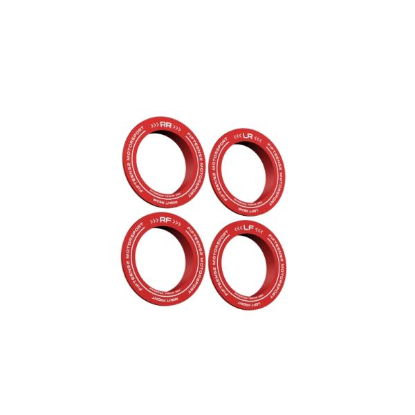 fifteen52 - fifteen52 52-RSRRING-RED-CD-SET fifteen52 Holeshot RSR Center Ring - Corner Designation Set of Four - Red