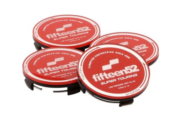 fifteen52 - fifteen52 52-ST-CAP-RED-SET fifteen52 Super Touring (Chicane/Podium) Center Cap Set of Four - Red/Chrome