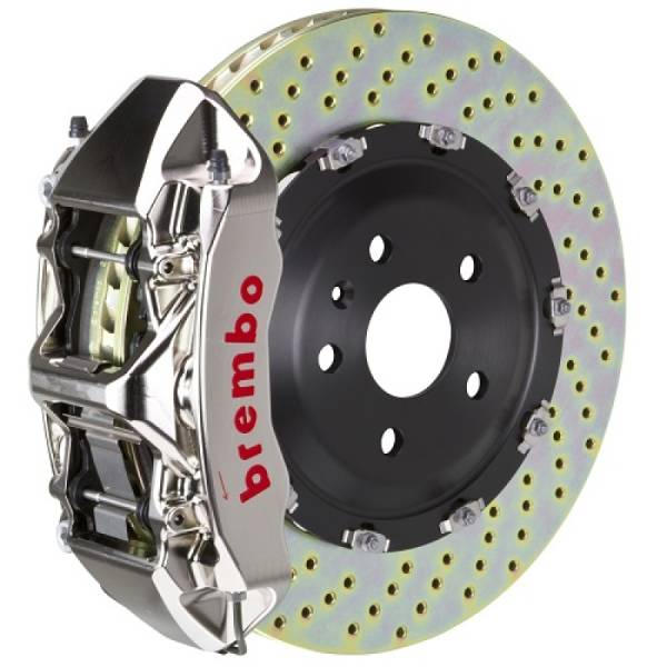 Brembo - Brembo 1N1.9048AR Brembo 15-16 Genesis Sedan 3.8/5.0 (Excl AWD) Fr GTR BBK 6Pist Billet 380x34 2pc Rtr Drill-Nickel